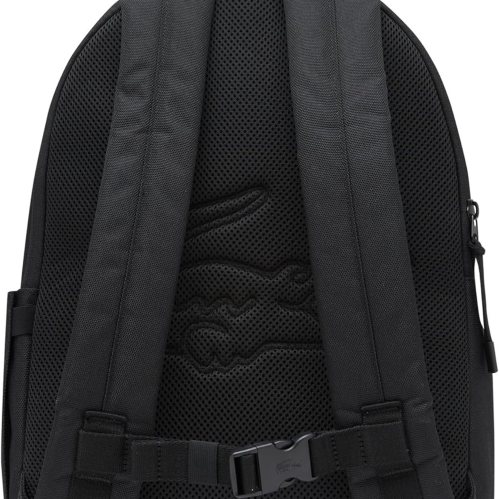 Lacoste Black Kids Backpack with Green Croc Patch - Picture 3 of 14